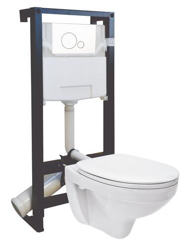 Pack WC suspendu universel complet avec cuvette et plaque de commande